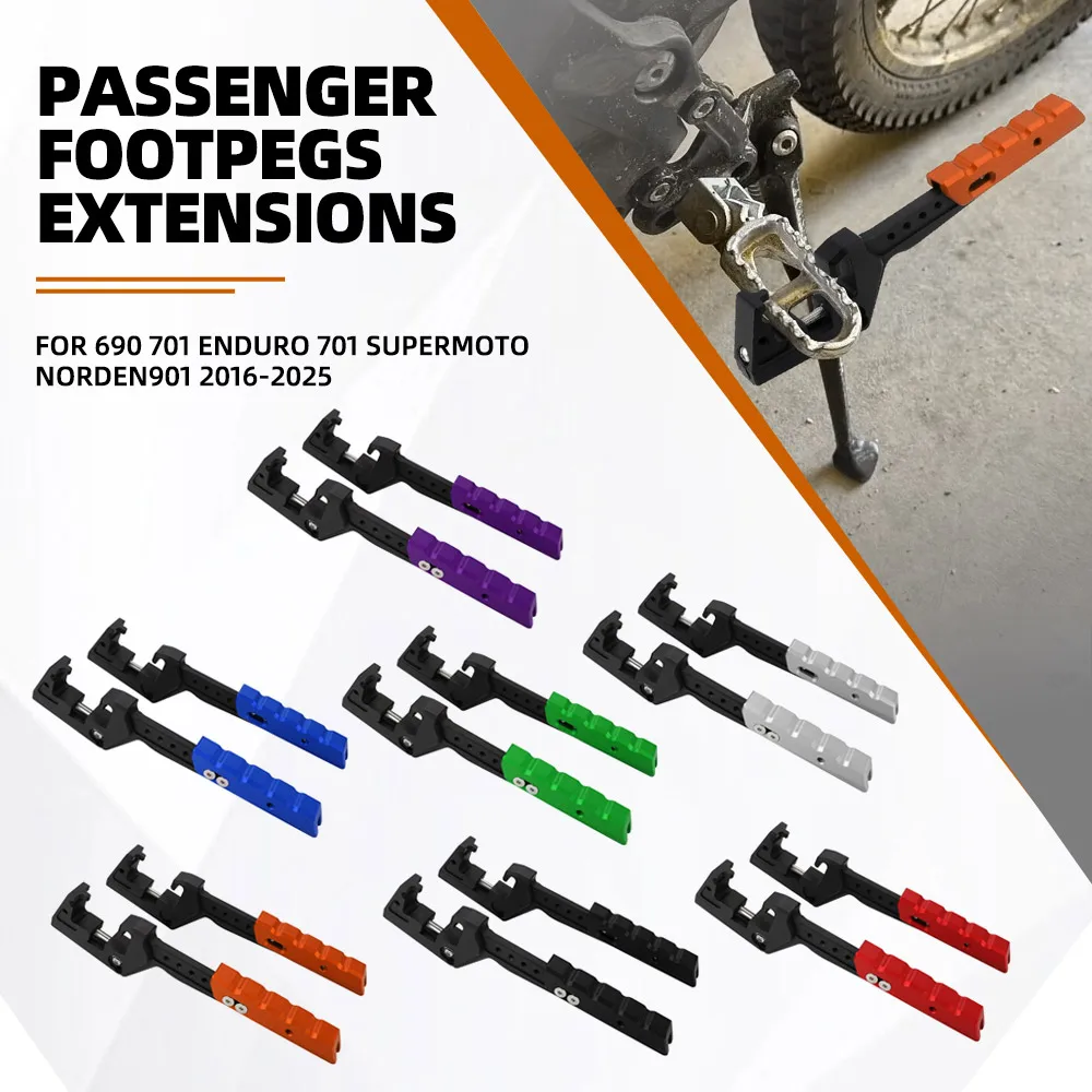 

For Husqvarna 690 701 ENDURO 701 SUPERMOTO NORDEN 901 NORDEN901 2016-2024 2025 Passenger Foot Peg Extensions Extended Footpegs