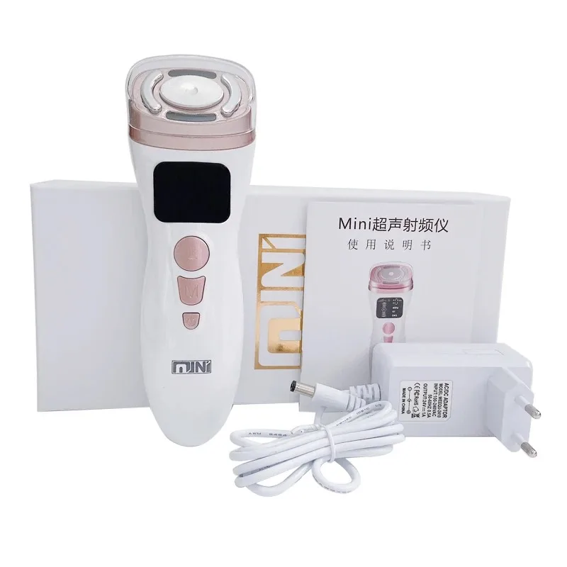 New Mini Hifu Ultrasonic Machine Ems Micro Current Facial Beauty Instrument Firming Skin Care Anti-Wrinkle Tool
