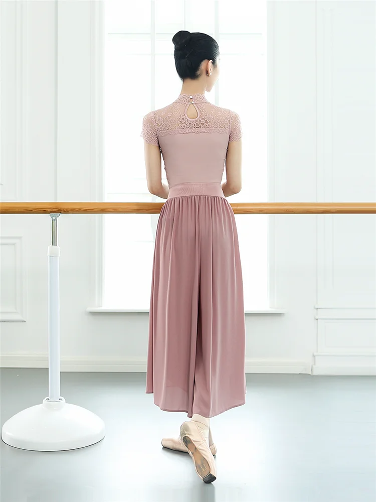 Pantalones de Ballet de pierna ancha para mujer, ropa de ejercicio clásica de baile moderno, falda de práctica para adultos