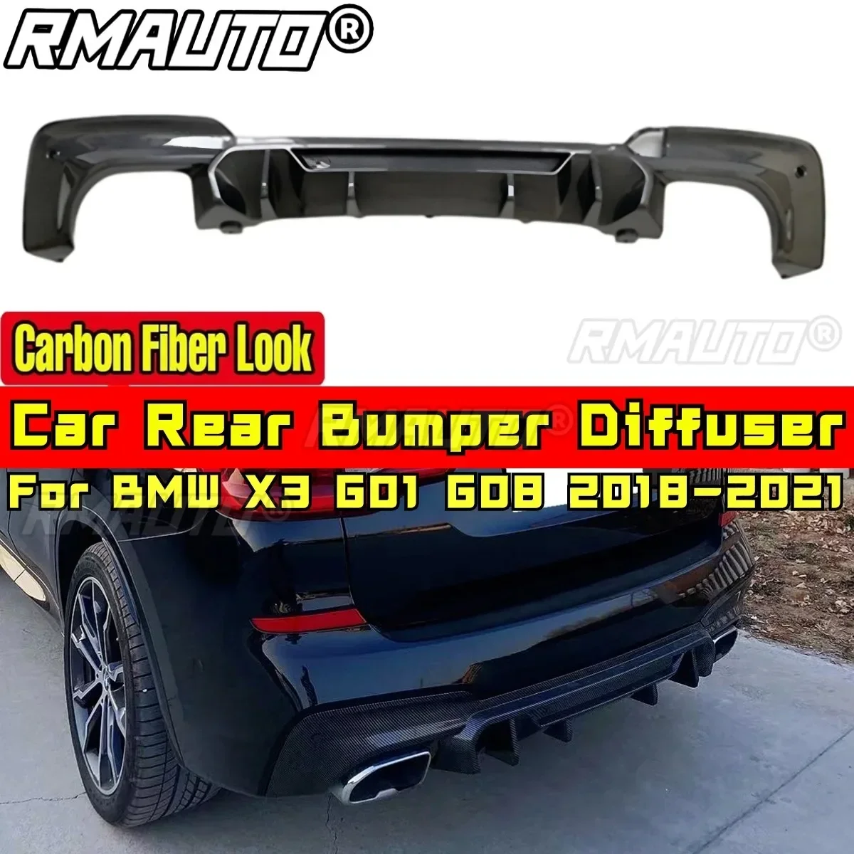 For X3 G01 G08 2018-2021 Body Kit Rear Bumper Diffuser Rear Bumper Spoiler For BMW X3 G01 G08 2018-2021 Car Accessories