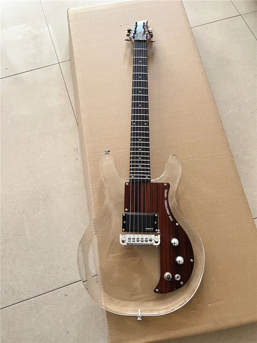 hipping Ampeg Dan Armstrong ADA6 Lucite Electric Guitar.Rosewood guard board, free shipping