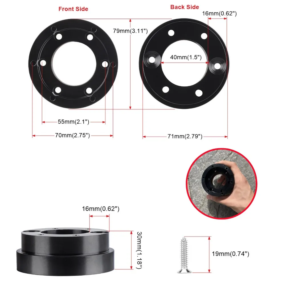 For Logitech G29 G920 G923 13/14inch Steering Wheel Adapter Plate 70mm PCD Racing Steering Wheel Car Game Modification