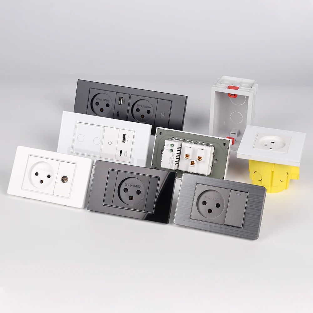 VISWE Wall Internet Cat5 Socket Plastic Frame Parts USB Charge Port TV curtain Satellite Interface Function DIY Combination
