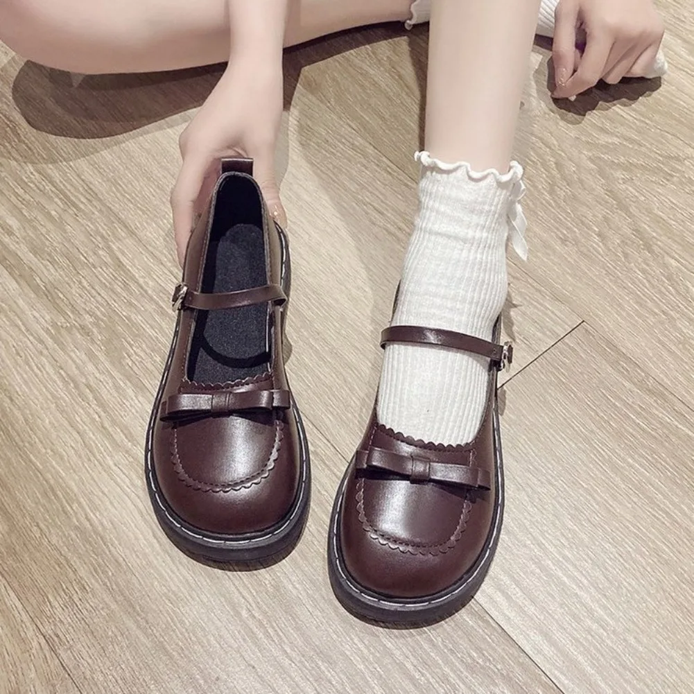 2026 Neue Frühlings-Lolita-Damen-Mary-Jane-Schuhe, schlichte, flache Schuhe mit runder Zehenpartie, Damen-Lederschuhe im schlichten Outdoor-College-Stil – Detail 32