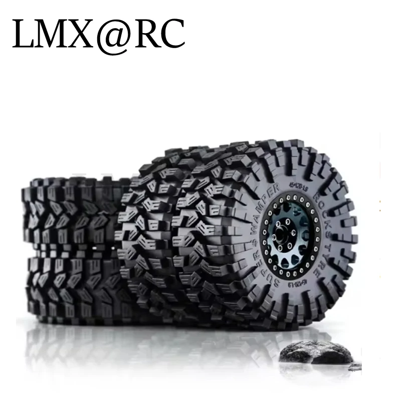 Rc 4 pçs 120mm 1.9 "metal beadlock aro da roda conjunto de pneus de borracha para 1/10 rc rastreador carro trxs trx4 rc4wd d90 axial scx10 ii iii mst