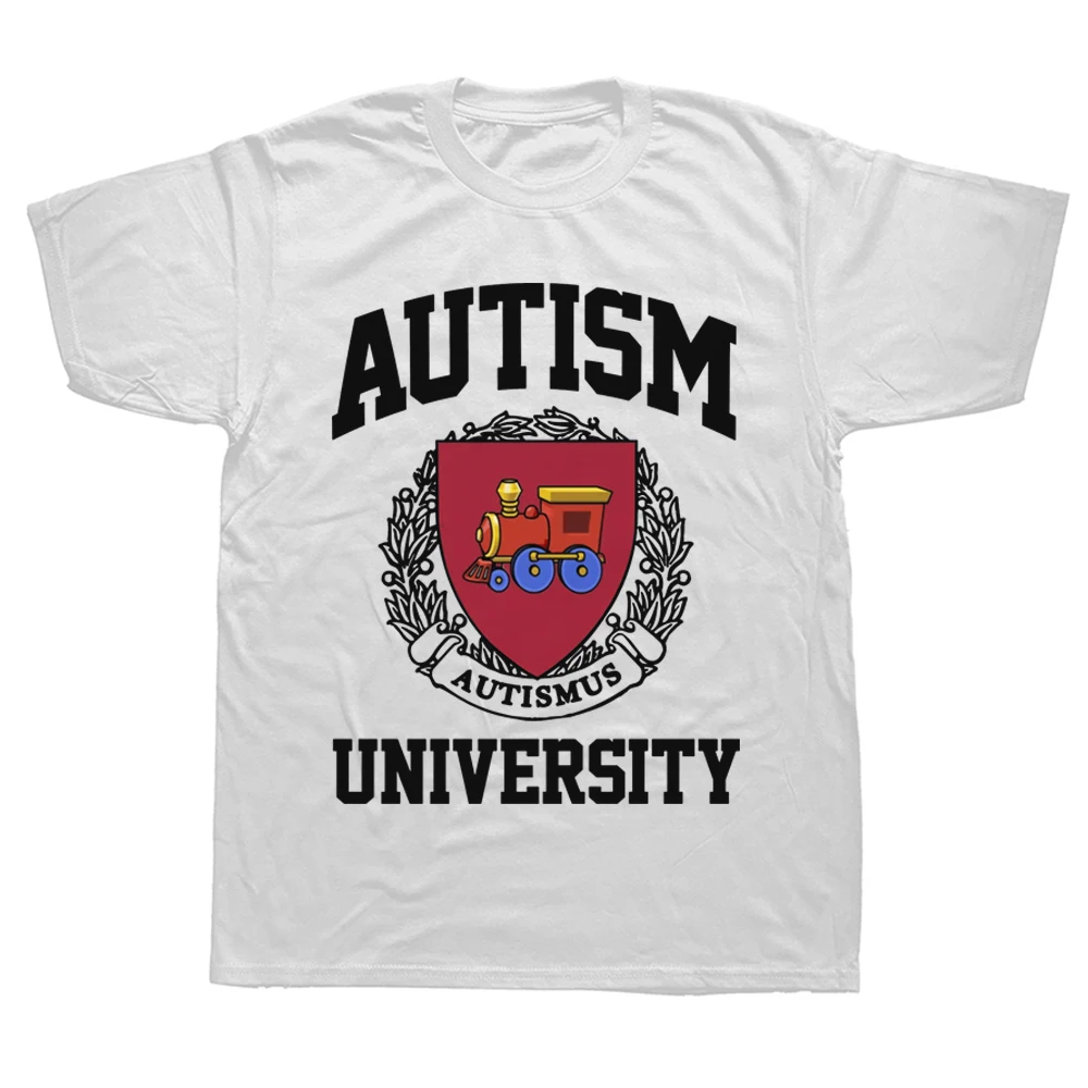 Autism University Autismus T Shirt Funny Autistic Intreovert Humor Gift Graphic T-shirt 100% Cotton Soft Unisex Tee Tops EU Size