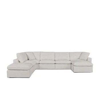 Modern Style Living Room Linen Fabric Corner Sofa Chasie Lounger Lounge Modular Sectional Sofa