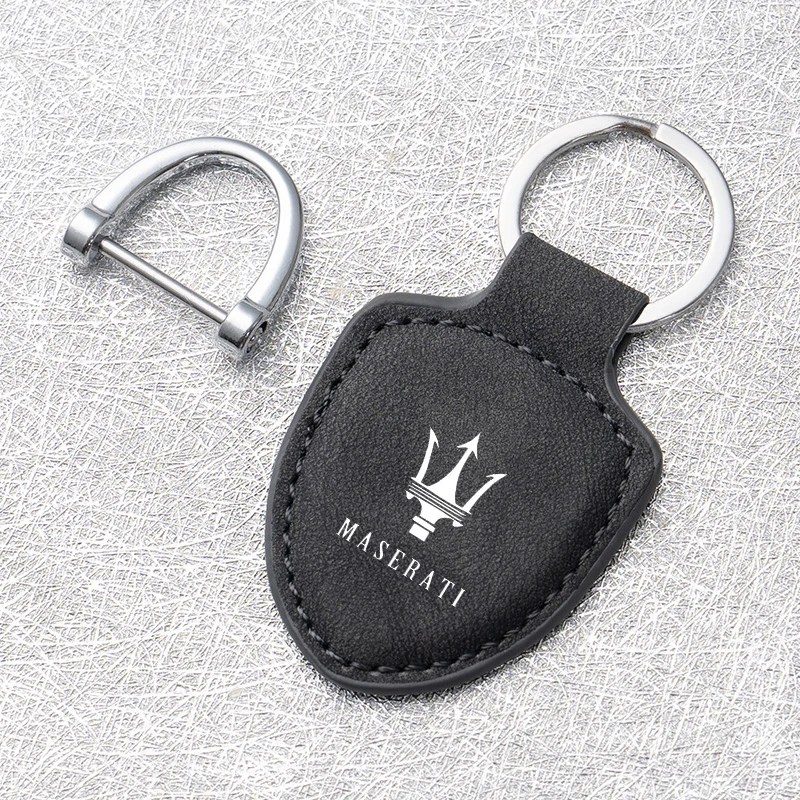 Car Key Ring Shield Modeling Keychain Buckle Pendant For Maserati GranTurismo Levante GranCabrio Quattroporte Lanyard Accessory