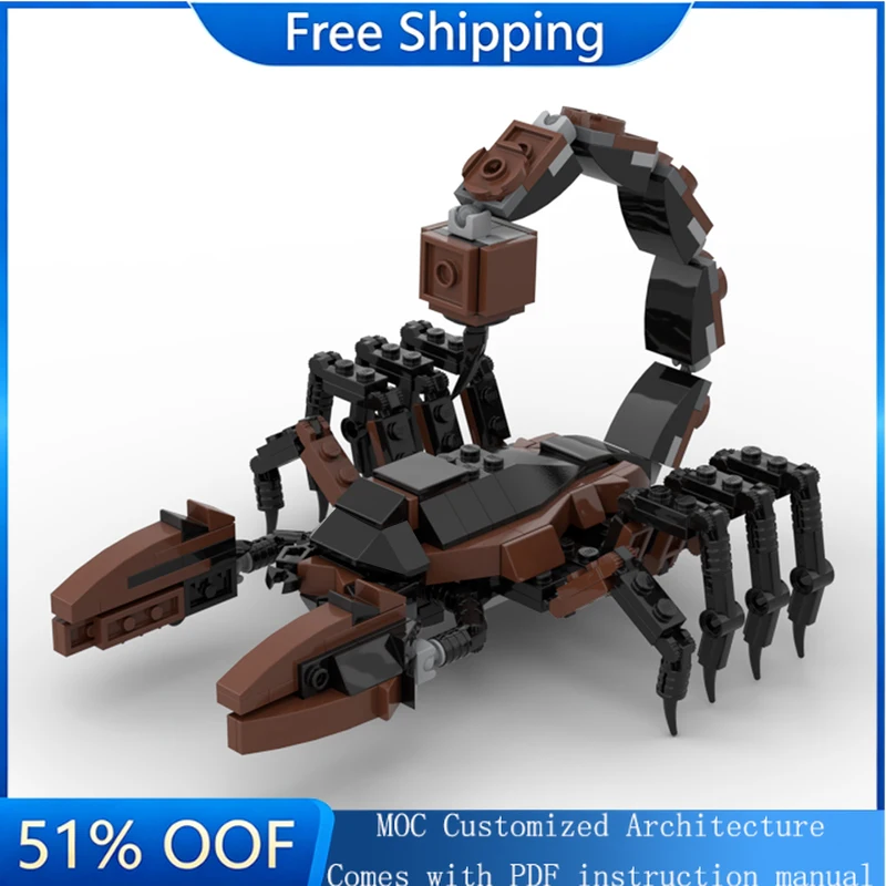 

Новый набор из 237 деталей MOC: Модель скорпиона из серии «Токсичные насекомые», конструктор-головоломка для самостоятельной сборки, креативная игрушка для детей, рождественский подарок