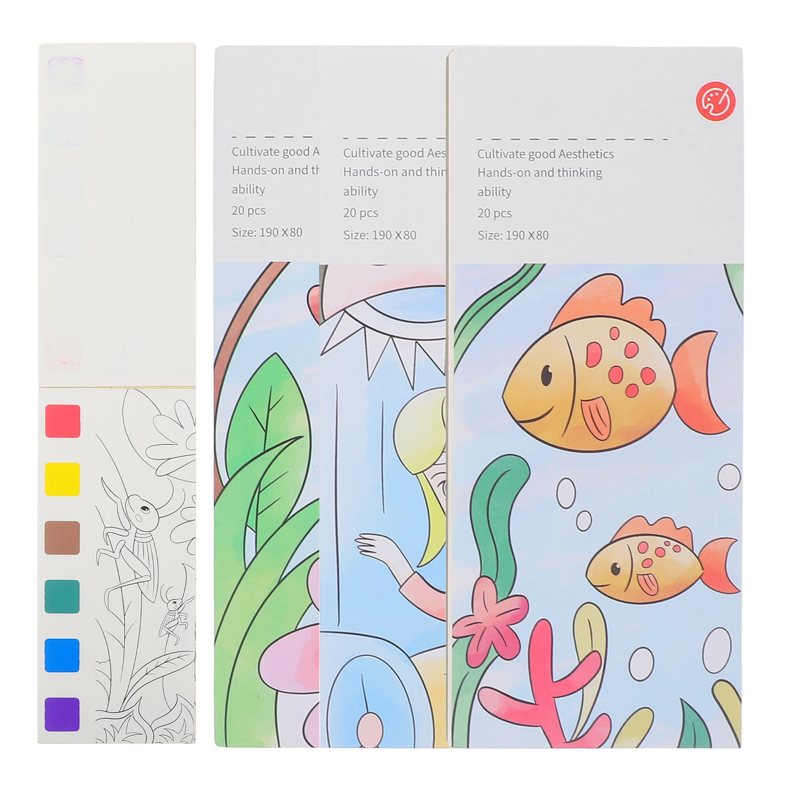 

1 Set Of Painting For Kids Toddler Safe Material Cartoon Design Diy Coloring Activity Party Gift Coloring Watercolor Sketch Book