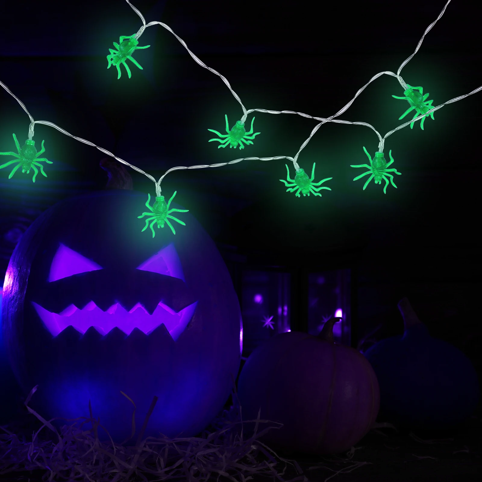 

1pc LED String Lights Halloween Decorations Operated Festive Lanterns Party Atmosphere Creepy Lighting