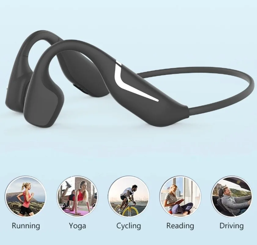 Original Bone Conduction Bluetooth 5.3 Earphones Wireless Sports Headhones RGB Lights Night Running Waterproof IPX7 Headset