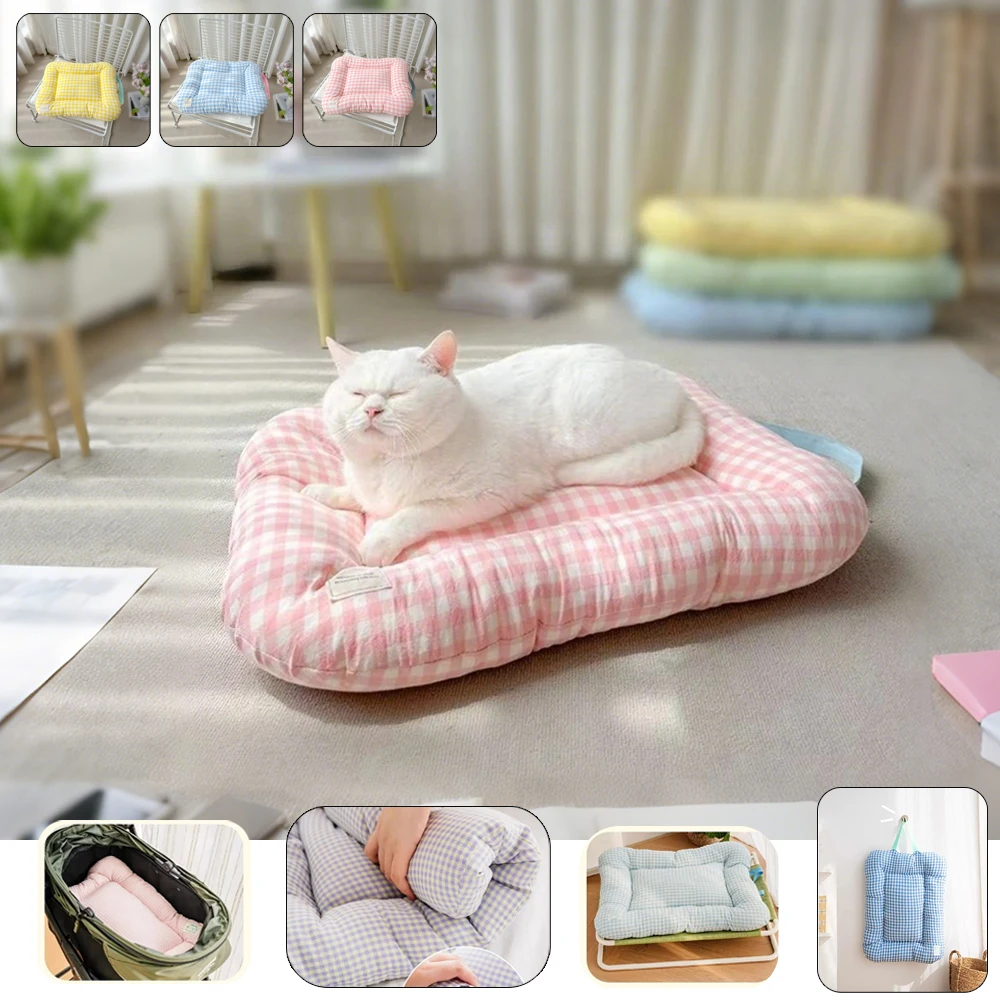 

Summer Pet Sleeping Bed Pad Soft Cushion Comfortable and Skin Friendly All Season Universal Cats Pads Mats Filled with PP Cotton