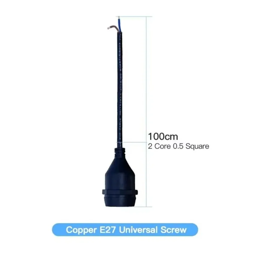 Universal E27 Lamp Holder Waterproof Copper Screw Thread Lamp Base PVC Wire Flame Retardant Decorative Lamp Holder Outdoor Use