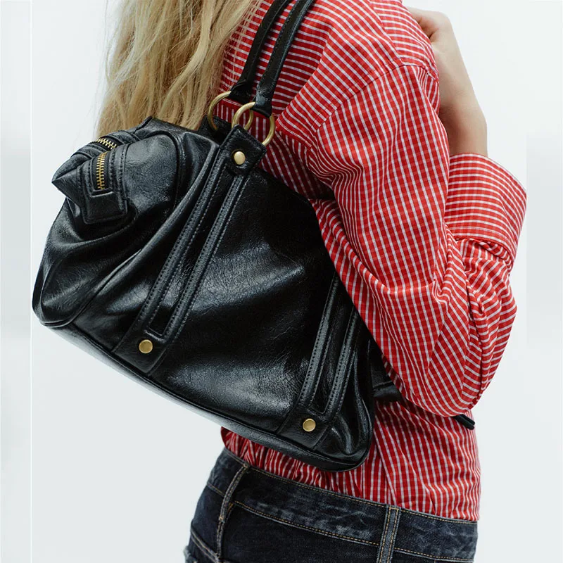 

Fashion Double Partition Bag Quilted Women Handbags NEW Soft PU Leather Shoulder Crossbody Bags for Women Tote Clutch