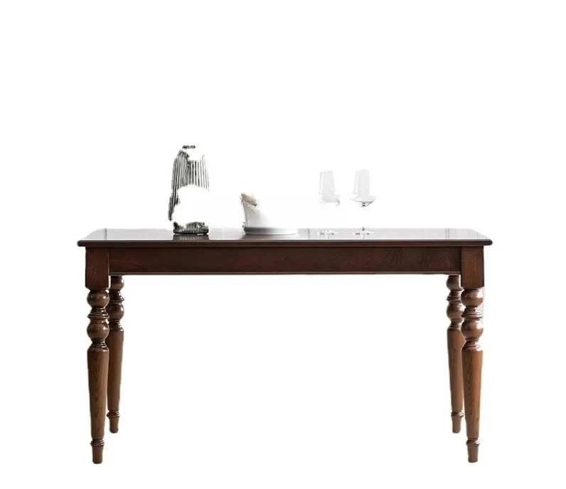 

American-Style Solid Wood Dining Table Combination Small Apartment Rectangular Dining Room Table Home Dining Table