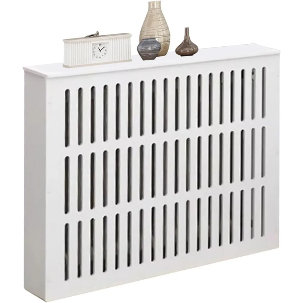 

Radiator Covers For Home White Louvered Grill Radiator Shelf Cabinet, Steam Radiator Shelf Top White Heater Covers Heating Side