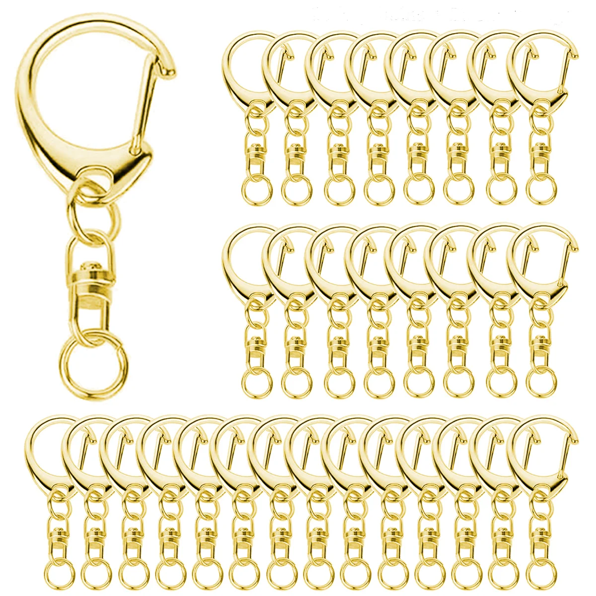 20/40/60 Sets Karabinerhaken für Schlüsselanhänger C-förmige Drehverschlüsse Schlüsselringe DIY-Bastelset für Handwerk und Geschenke