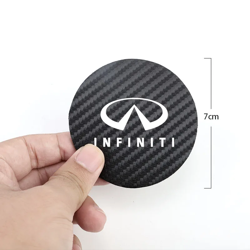 For Infiniti Q50 G37 FX35 Q60 QX50 M37 ESQ JX35 QX70 Q30 FX50 Q70 EX35  Car Coaster Cup Holder Carbon Fiber Pattern Non-Slip Mat