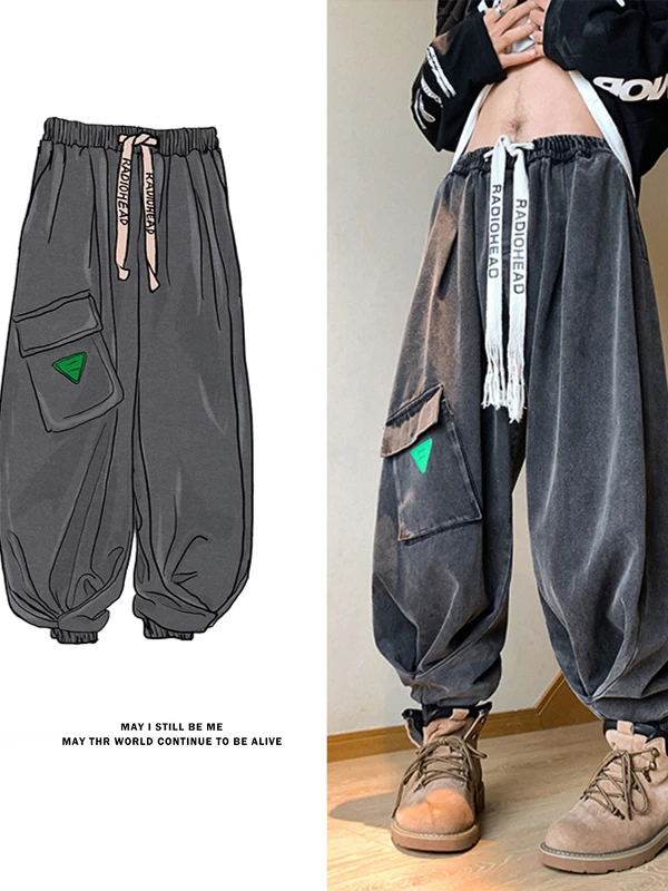 

American Sle Men's Workwear Jeans Casual Loose Fit Cargo Pants Spring Autumn Wear Resistant Harlan Sle Trousers