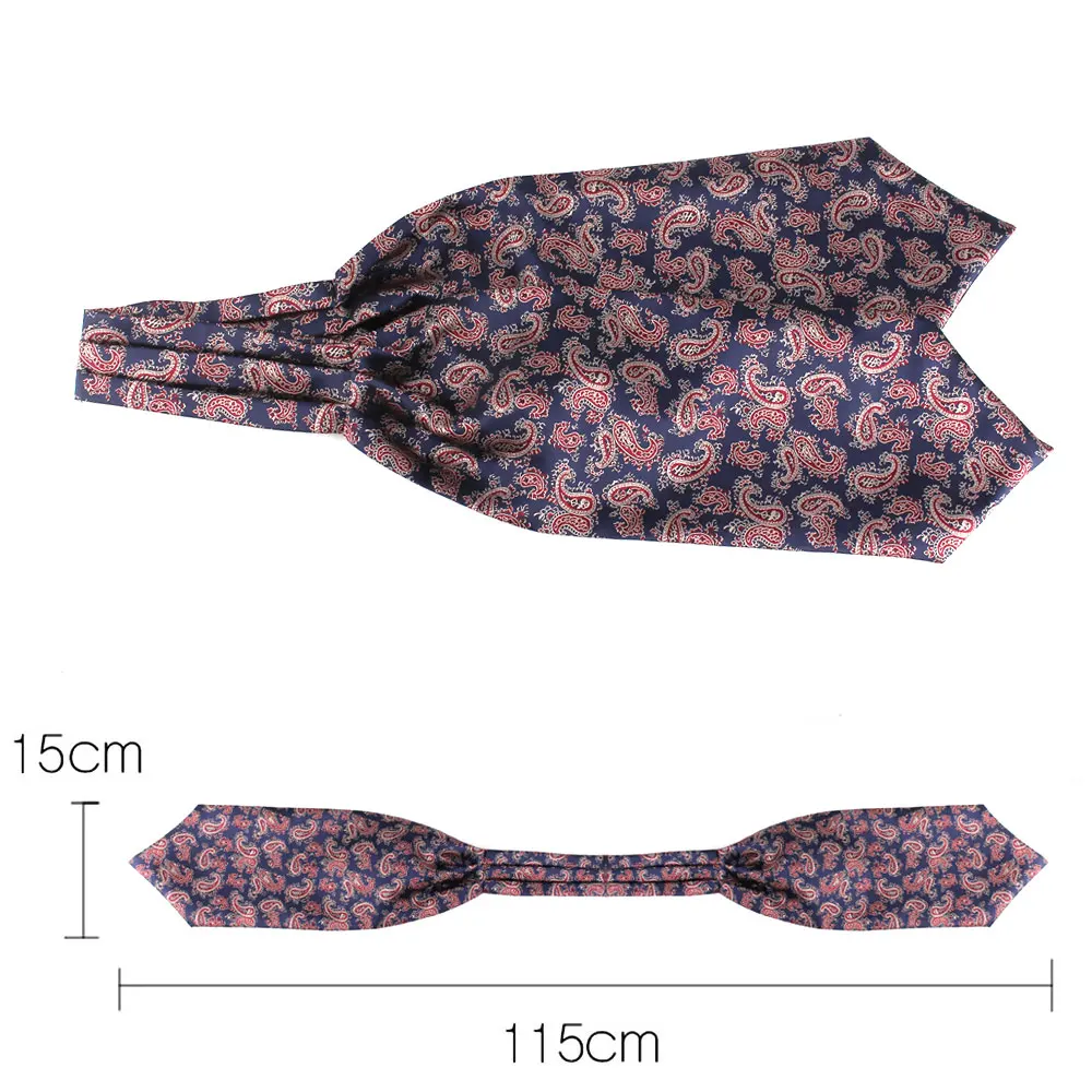 Cashew Tie For Men Women Wedding Formal Cravat Ascot Ties Scrunch Self British Gentleman Polyester Soft Paisley Neck Tie Luxury