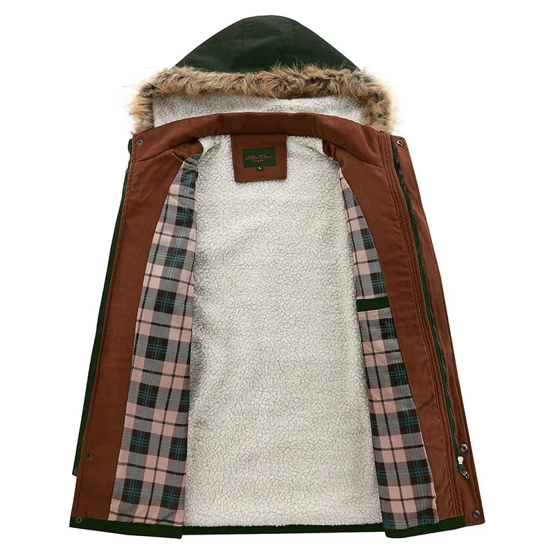 Piumini lunghi con cappuccio da uomo parka caldi nuovi cappotti invernali Casual da uomo all\'aperto Multi tasche cappotti Slim maschili di buona