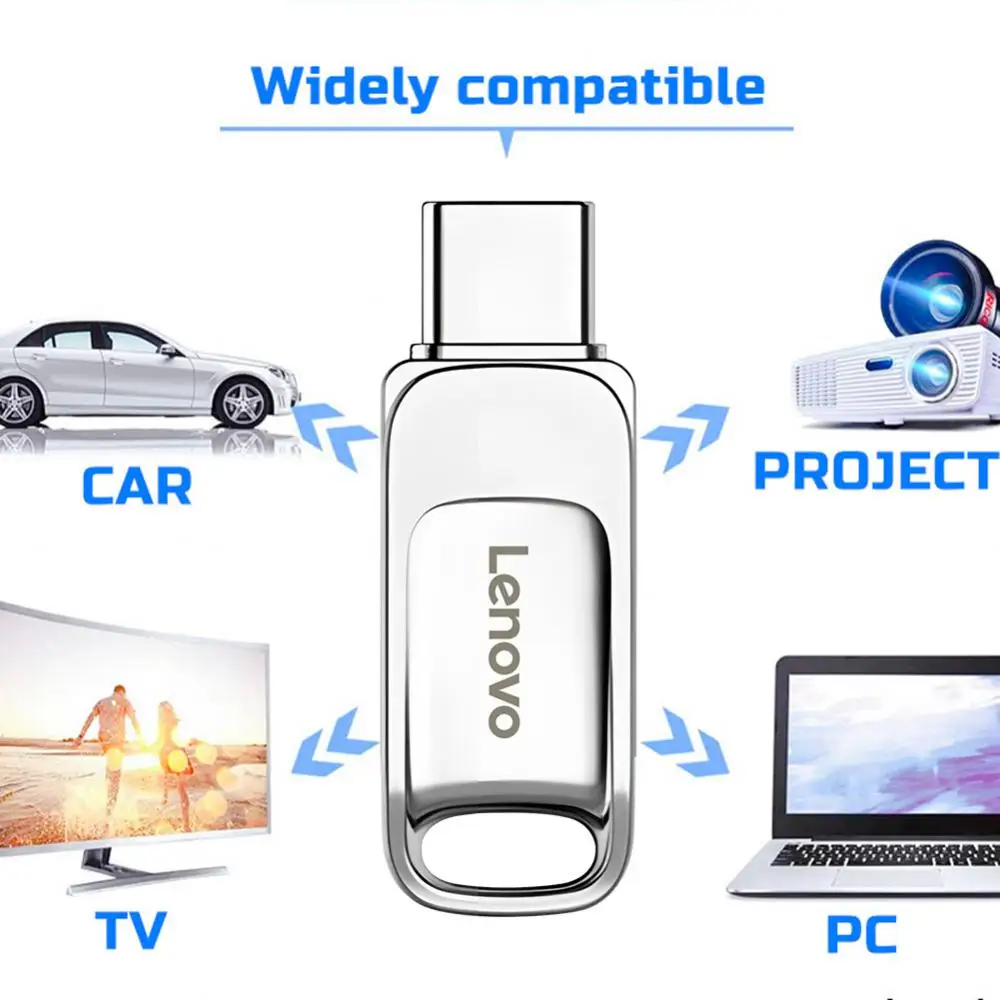 레노버 USB 3.0 펜 드라이브, 고속 전송 금속 SSD, 휴대용 U 디스크 플래시 드라이브, 메모리 USB 스틱, 2TB, 1TB, 512GB