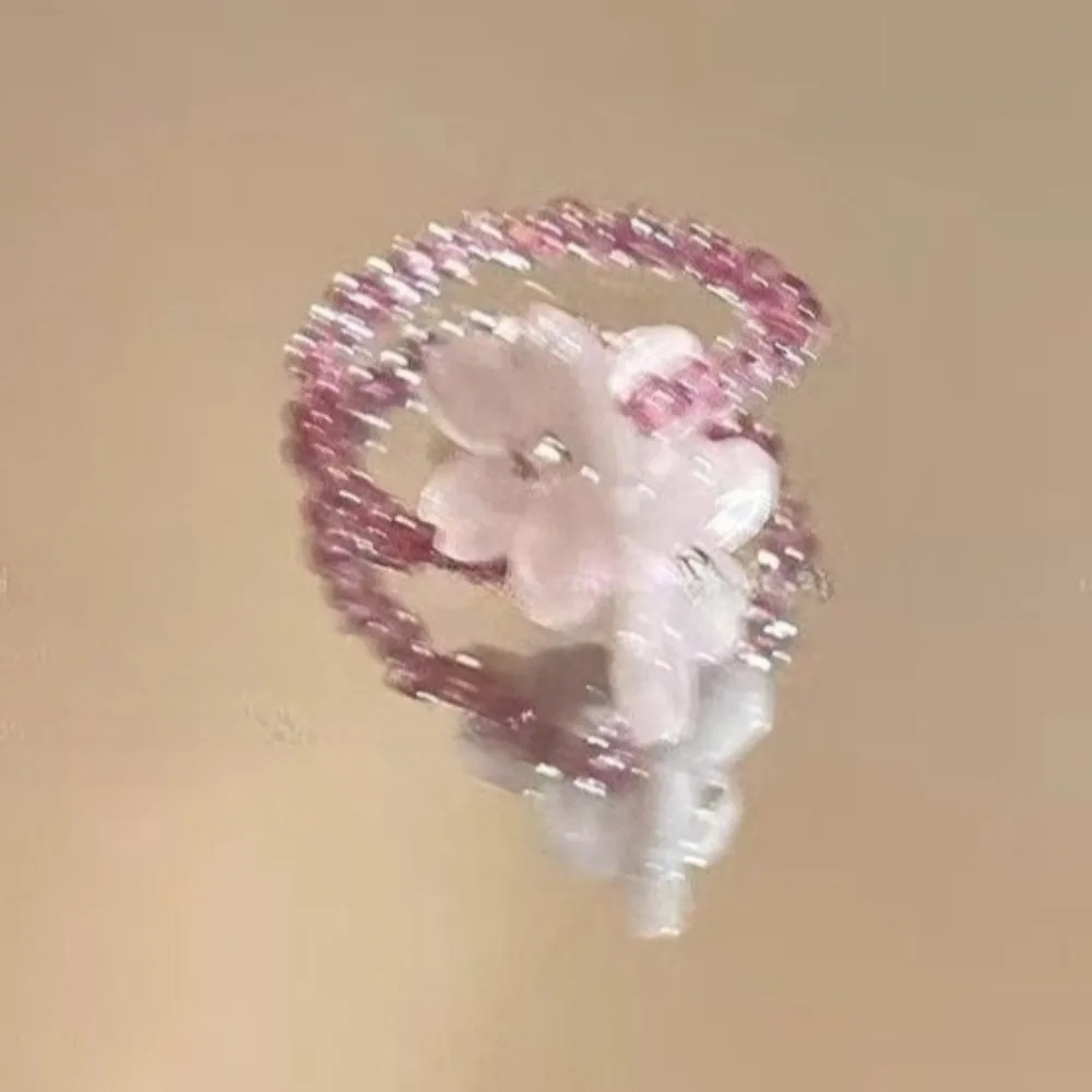 جديد رومانسية لطيف البنفسجي زهرة خاتم الربيع الصيف مطاطا مطرز خواتم للنساء الأصدقاء كوريا فنجر مجوهرات اكسسوارات هدية