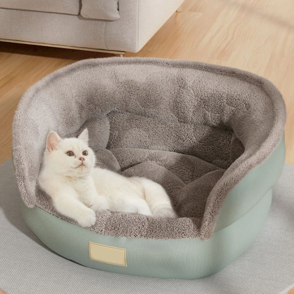 Washable Round Fluffy Cat Dog Bed Non-Slip Bottom Waterproof Pet Mattress For Puppy Cat Home Using