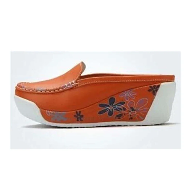 BEYARNEFlat Platform Shoes WomenSummer Spring Women\'s Flats Flower Print Slingbacks Ladies Casual Lazy Ladies Shoes FootwearE163
