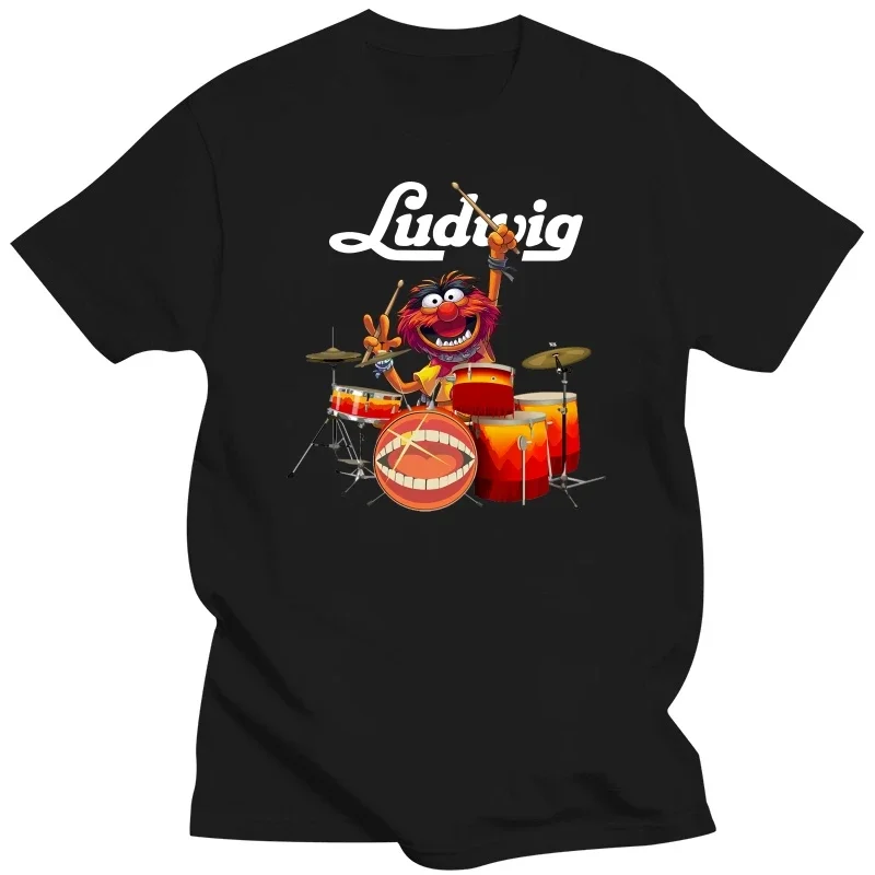 Black SizeS-M-L-XL-XXL-3XL Men   Nicehe  Playing Drum for Ludwig. T Shirt Hoodie for Men Full Size. DMN T-Shirt Black