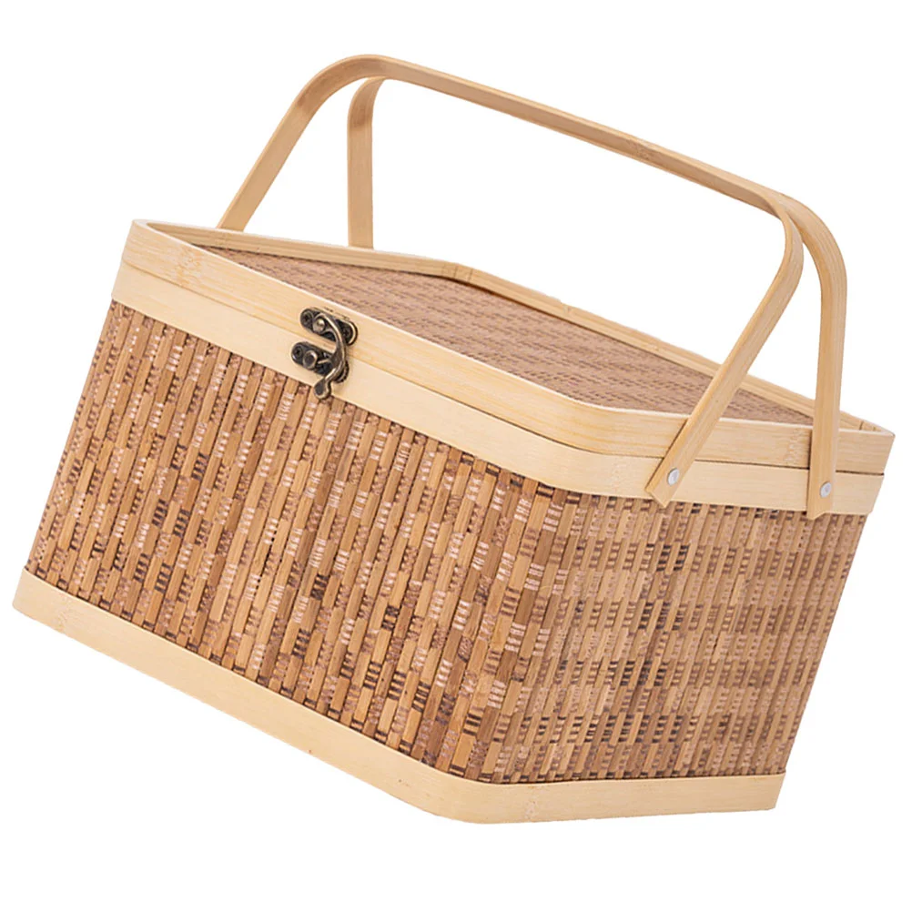 Egg Storage Basket Natural Decorative Bamboo Small Baskets Portable Picnic Woven Large Wicker