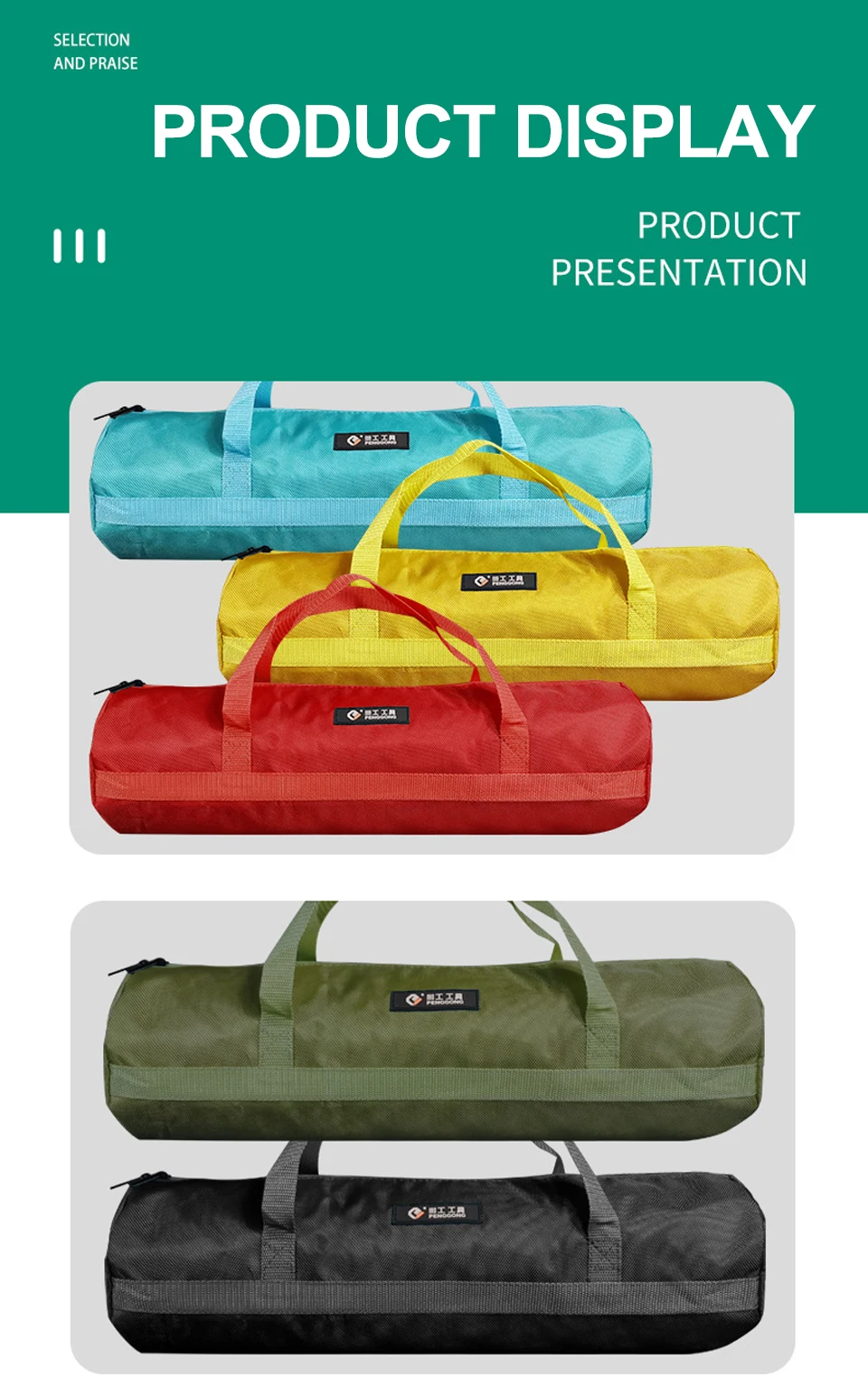Wasserdichte Werkzeugtasche, robustes Oxford-Tuch, große Kapazität, Reise-Tragetasche, multifunktionale Aufbewahrungstasche für Angeln, Outdoor-Sportarten – Detail 7