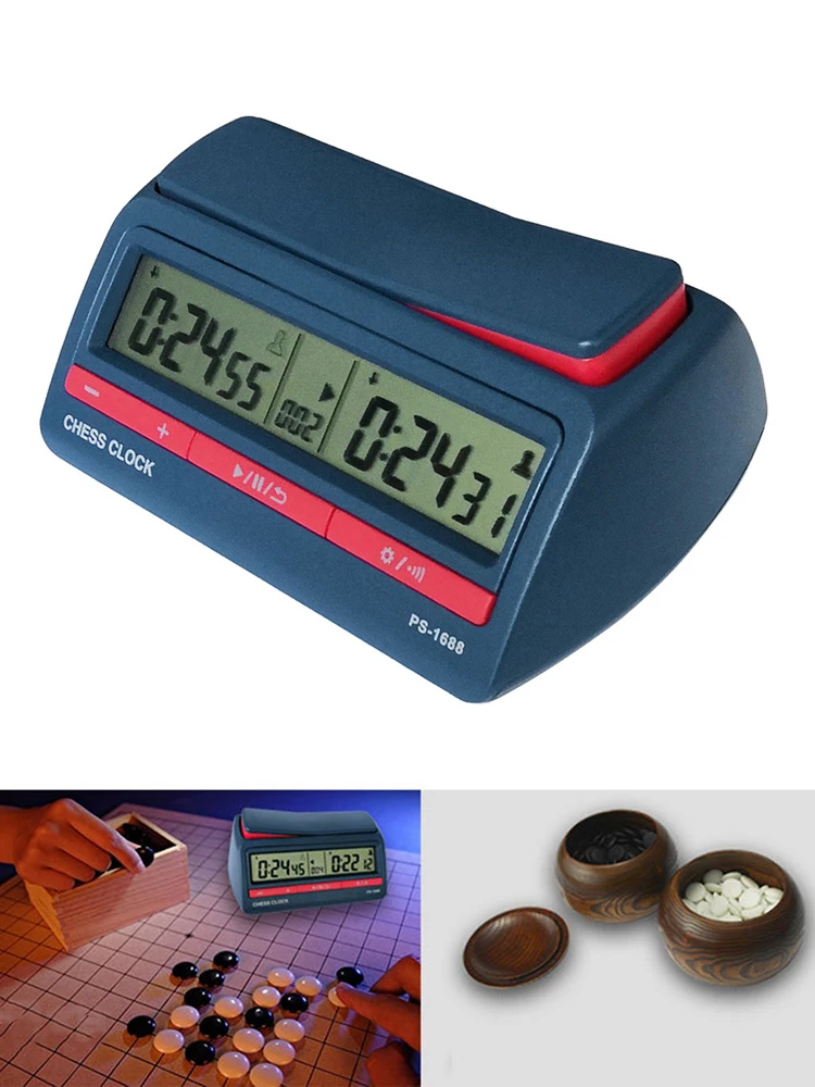 

Chess Digital Timer Professional Board Game Stopwatch Plastic Battery Powered Multifunctional Lightweight for Training Teaching