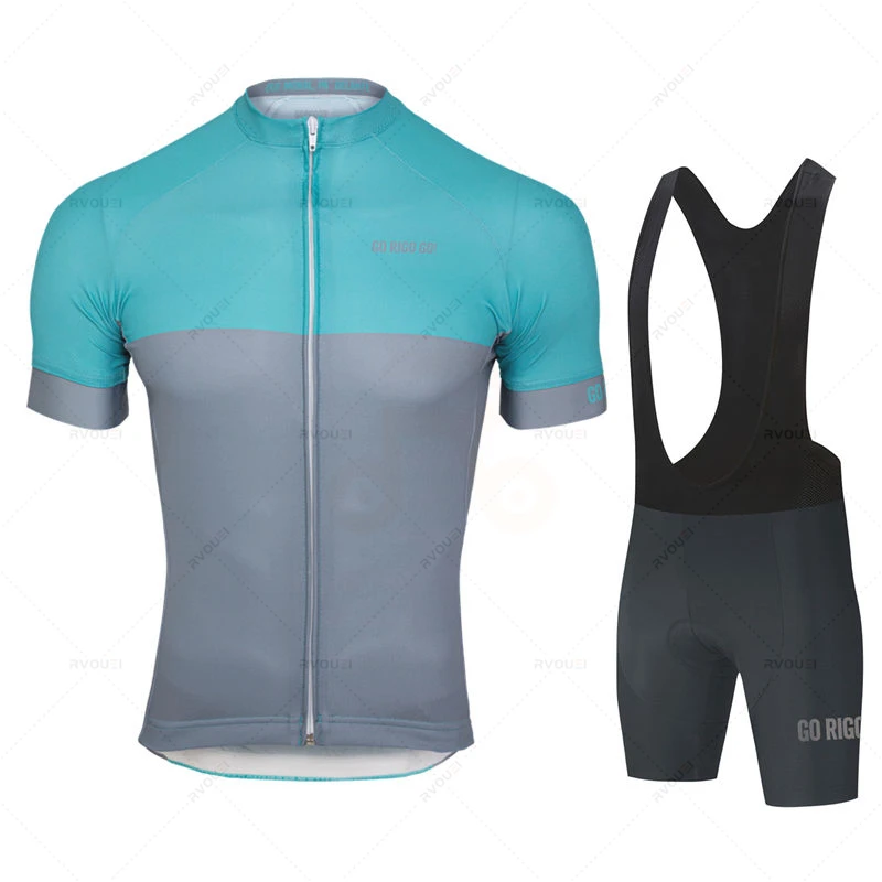 Go Rigo Go Cycling Jersey Set Team Men Summer Short Sleeve Jerseys Bicycle Clothing Bib Shorts Suit Maillot Ropa Ciclismo Hombre