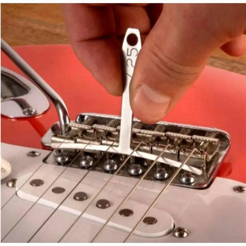 9pcs/Set Guitar Spoke Gauge T Shape Ruler Fingerboard Measure Luthier Tool Neck Frets Arc Adjustment Caliper