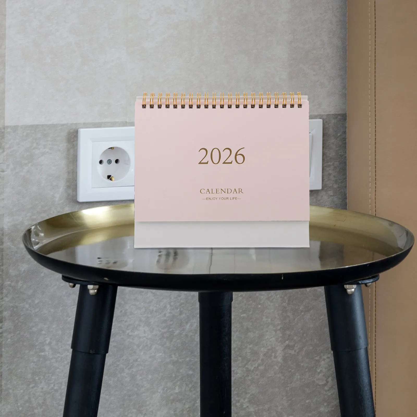 2026 Mini Desk Calendar Small Standing Flip Flip Monthly Planner Thick Paper Minimalist Style Home Office Decor Pink