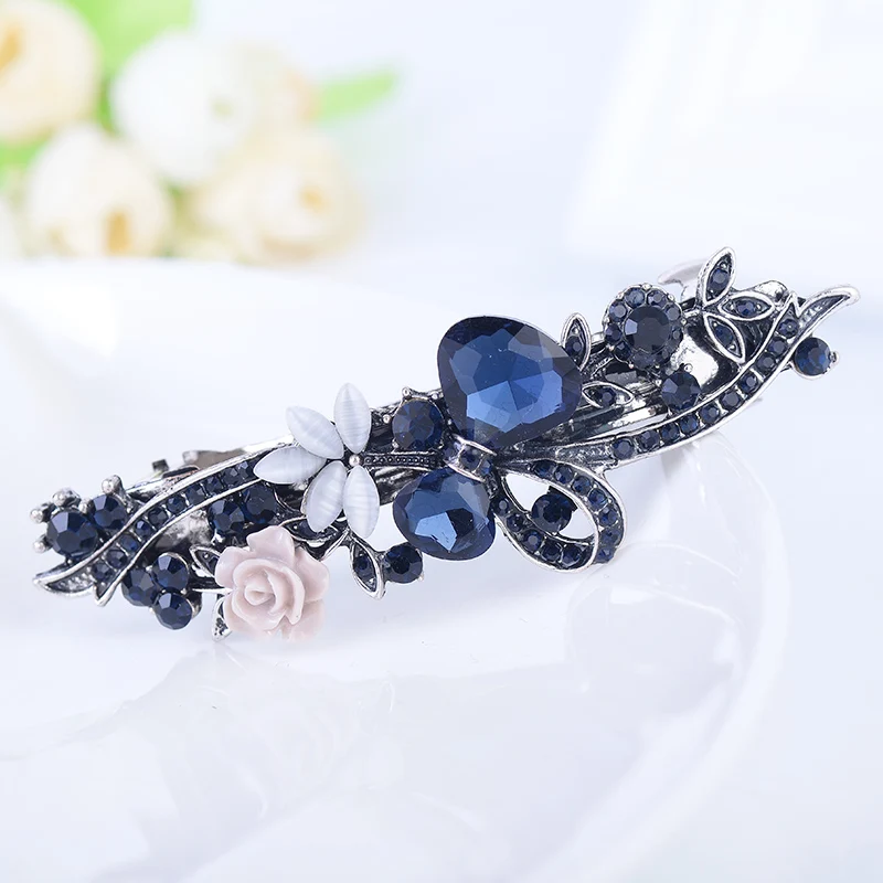 EASYA Various Styles Retro Hair Accessories Barrettes For Women Crystal Butterfly Peacock Resin Flower Hair Clip Hearwear