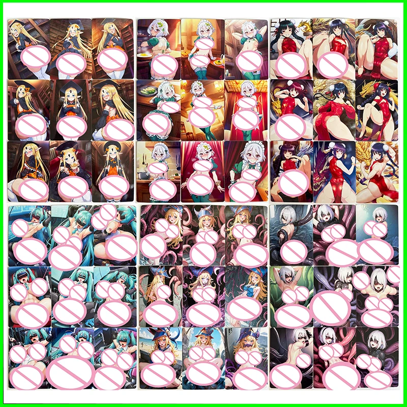 Karta żonowca Karta kolekcjonerska Gra dla chłopca Zabawka Gra planszowa Prezent urodzinowy DIY Anime Czarny Mag Żeński 2B Nakime Premium Foil Card 54 szt.