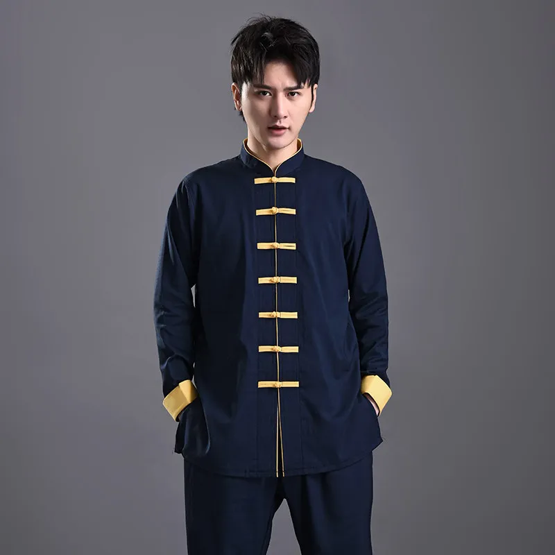 Stretch Linen Tai Chi Suit, Unisex All-Season Practice Wear for Martial Arts Performance