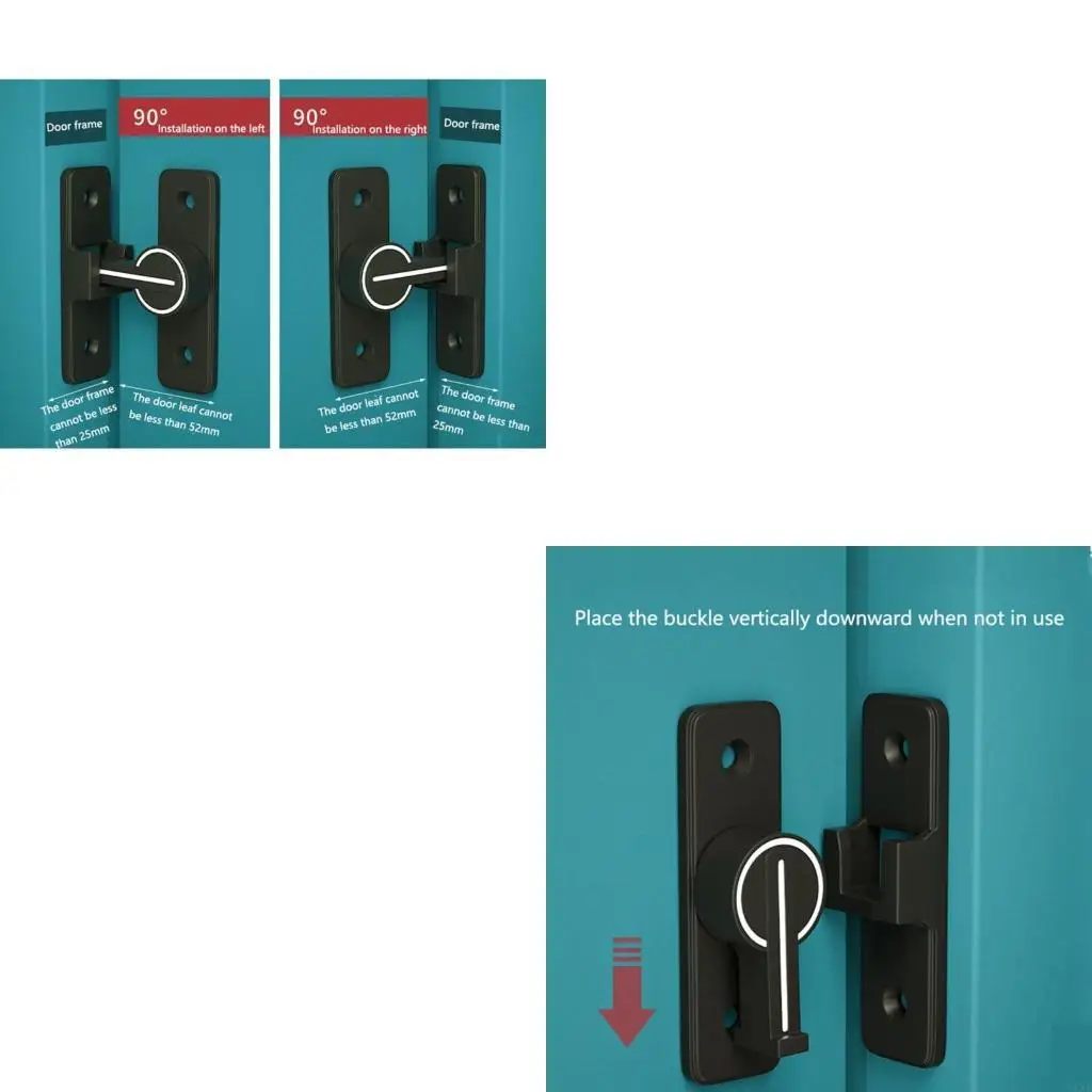 

90/180 Degree Anti Theft Door for Latch Twist Lock for Gates Bathrooms Toilets
