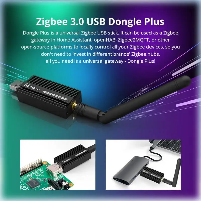 SONOFF ZB Dongle-E Wireless Zigbee Gateway Analyzer Zigbee2MQTT USB Interface Capture Support SONOFF Zigbee Devices Smart Home