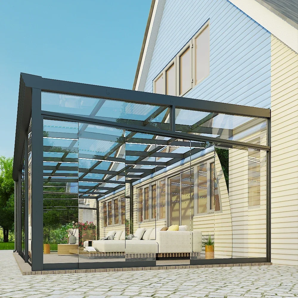 Classic Design Sunroom Conservatory with Aluminum Frame and Arched Glass Roof in China sunroom