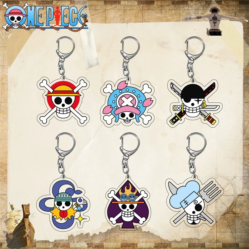 

Kawaii ONE PIECE Luffy Keychain Cartoon Usopp Zoro Chopper Nami Robin Action Anime Figures Toys Key Ring Pandent Children Gifts