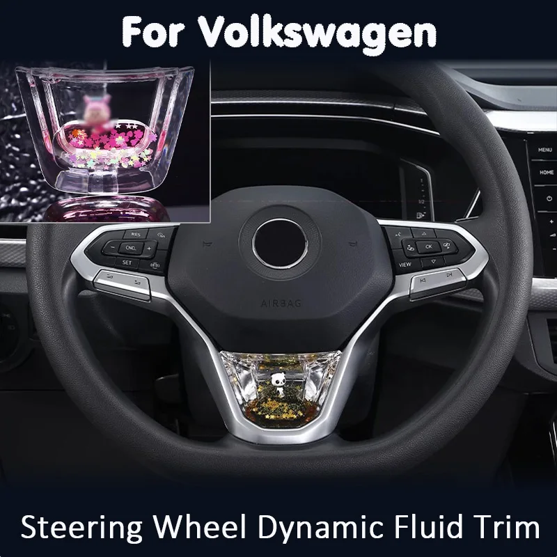 Steering Wheel Dynamic Fluid Glitter Trim Water Wave Sparkle Effect Decoration For Volkswagen ID 3 4 5 6 7 Atlas LAVIDA SAGITAR
