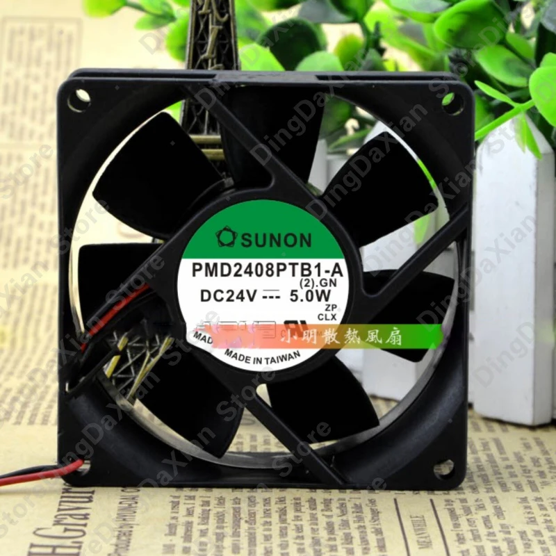 

d 1PCS For SUNON PMD2408PTB1-A | 80×80×25mm DC24V 5W 8CM 2-Wire Double Ball Axial Fan
