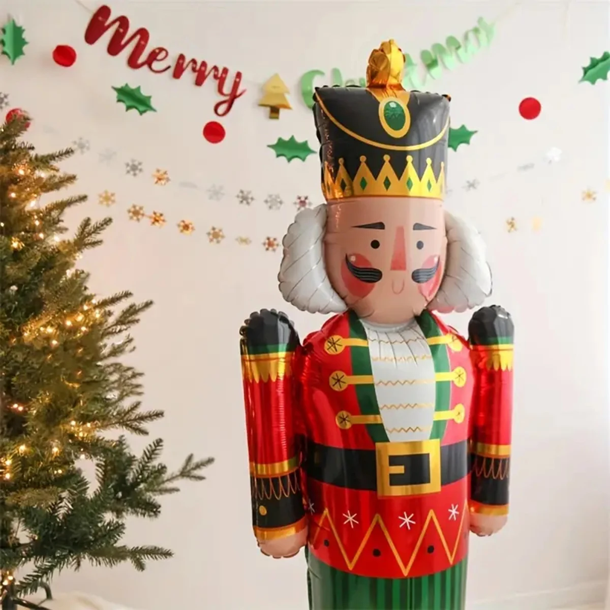 2pcs Christmas Balloons 102*49cm Nutcracker Soldier Foil Balloon Christmas Holiday Birthday Party Decoration Supplies Balloon