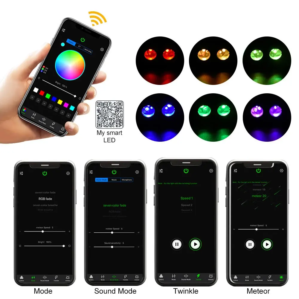 Imagem -02 - Led Starry Sky Effect Kit de Luzes de Teto Rgb Double Heard Twinkle Fibra Óptica Motor Luz Ambiente Controle de Aplicativos 32w