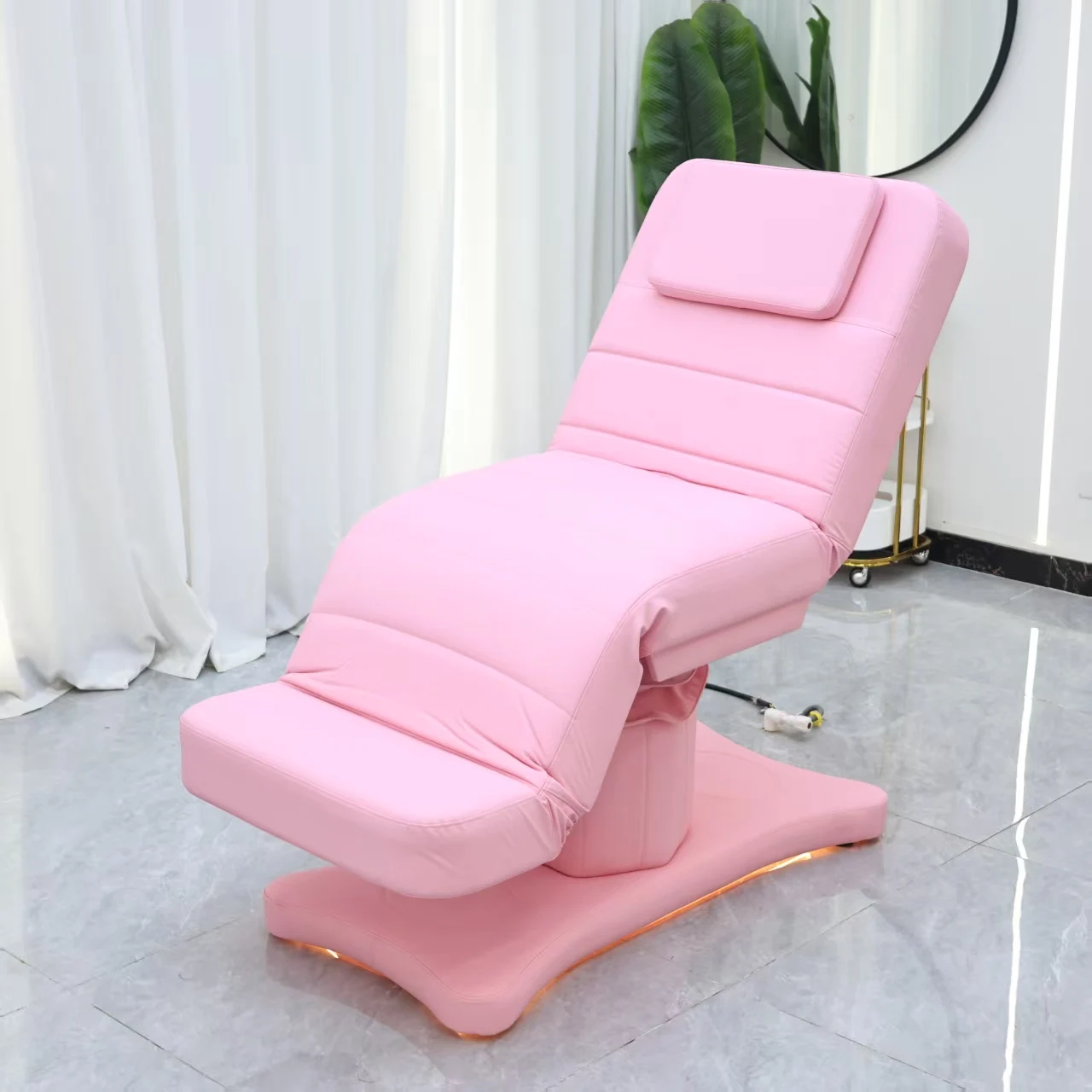 Cama rosa para el cuidado de la belleza y el cuidado facial, camas de diagnóstico para exámenes físicos, silla, muebles de salón de belleza, envío desde Estados Unidos