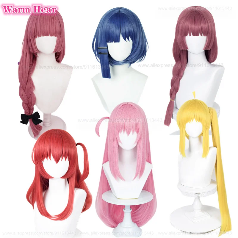 Anime Synthetic Hiroi Kikuri Yamada Ryo Kita Ikuyo Gotou Hitori Ijichi Nijika Cosplay Anime Wigs Heat Resistant Hair Party Wigs